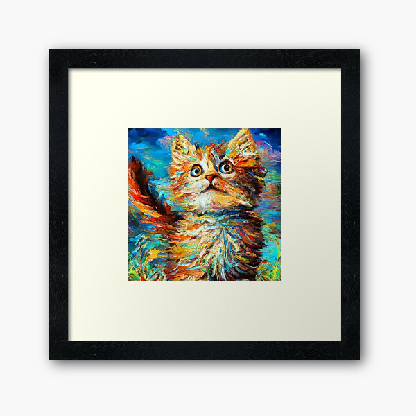 Item preview, Kitten No.2 - colorful impressionistic portrait of a kitten. designed and sold by BLACKSUN-SHOP.