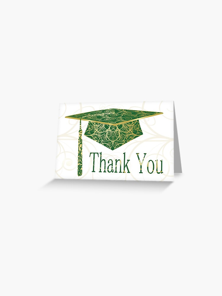 where to get basketball cards graded near me Modern Graduation Thank You Card High School College Note Green White –  Boogie Bear Invitations main image 0