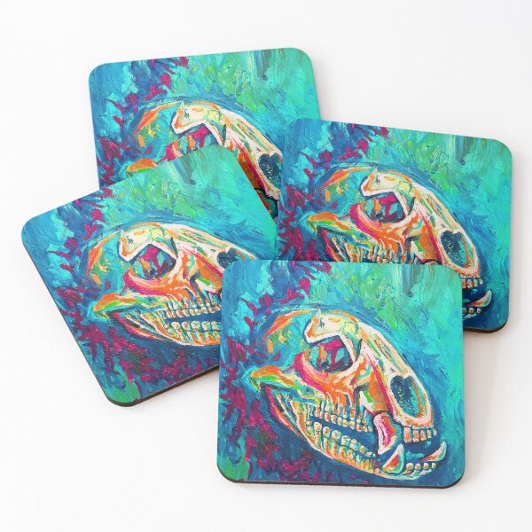 Item preview, Bear Skull 01 - teal & oj designed and sold by RabiesKitten.