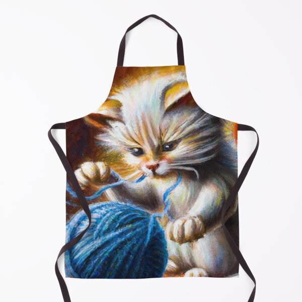 Item preview, Kitten with ball of yarn No.1 of 5 - Dreamlike portrait of a kitten playing with yarn. designed and sold by BLACKSUN-SHOP.