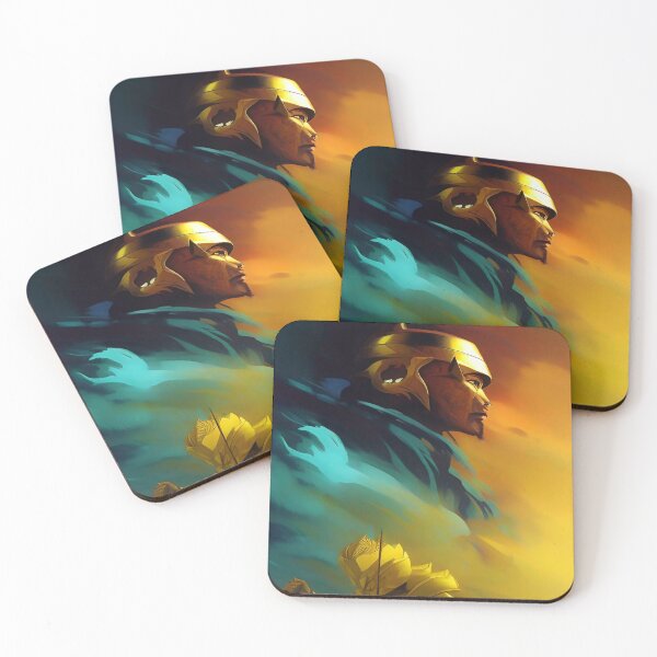 Item preview, Fierce Warrior with Golden Sunset Backdrop designed and sold by deniselynnimage.