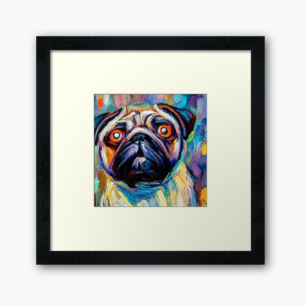 Item preview, Pug Eyes - colorful impressionistic portrait of a pug dog. designed and sold by BLACKSUN-SHOP.
