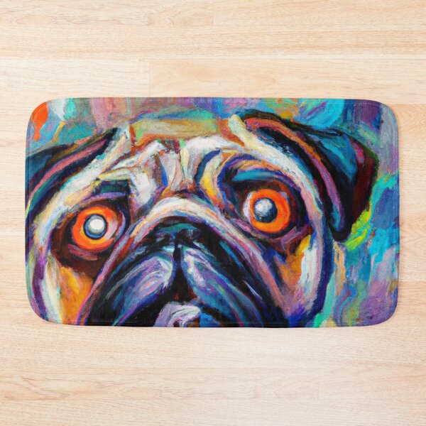 Item preview, Pug Eyes - colorful impressionistic portrait of a pug dog. designed and sold by BLACKSUN-SHOP.