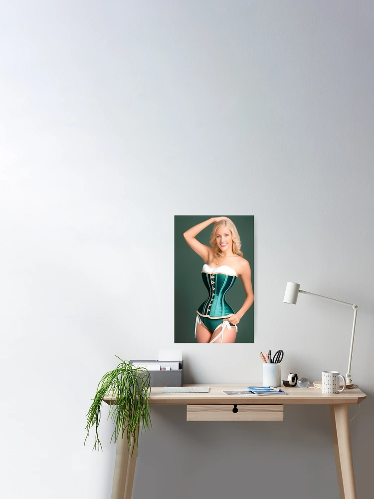 Beautiful girl in a tight corset | Art Board Print