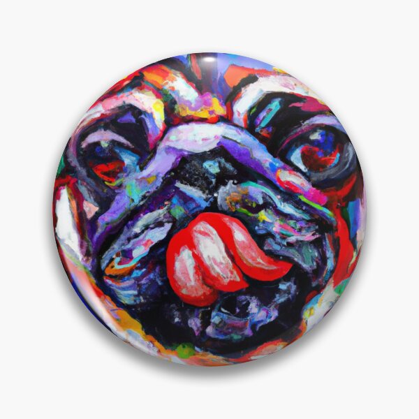 Item preview, Pug Lick - colorful impressionistic portrait of a pug dog. designed and sold by BLACKSUN-SHOP.