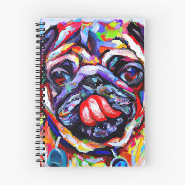 Item preview, Pug Lick - colorful impressionistic portrait of a pug dog. designed and sold by BLACKSUN-SHOP.