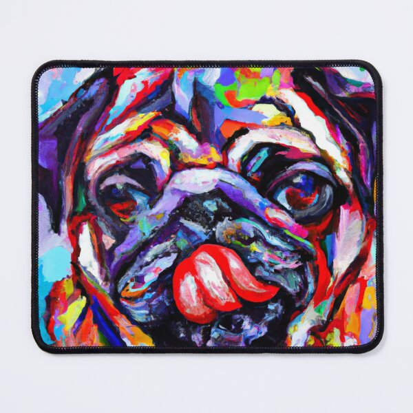 Item preview, Pug Lick - colorful impressionistic portrait of a pug dog. designed and sold by BLACKSUN-SHOP.