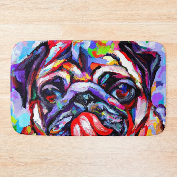 Item preview, Pug Lick - colorful impressionistic portrait of a pug dog. designed and sold by BLACKSUN-SHOP.
