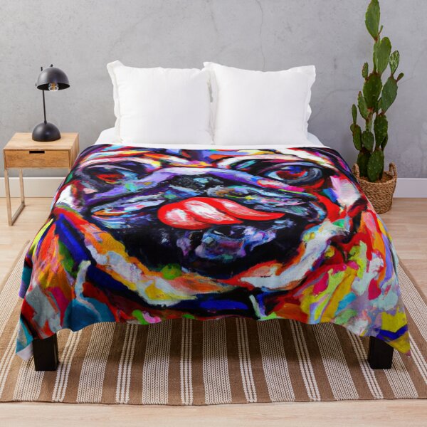 Item preview, Pug Lick - colorful impressionistic portrait of a pug dog. designed and sold by BLACKSUN-SHOP.