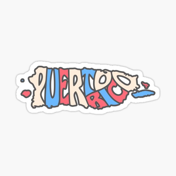 Aperçu de l'œuvre Porto Rico Couleurs Pastel Typographie Île créée et vendue par KoalafiedPuns.