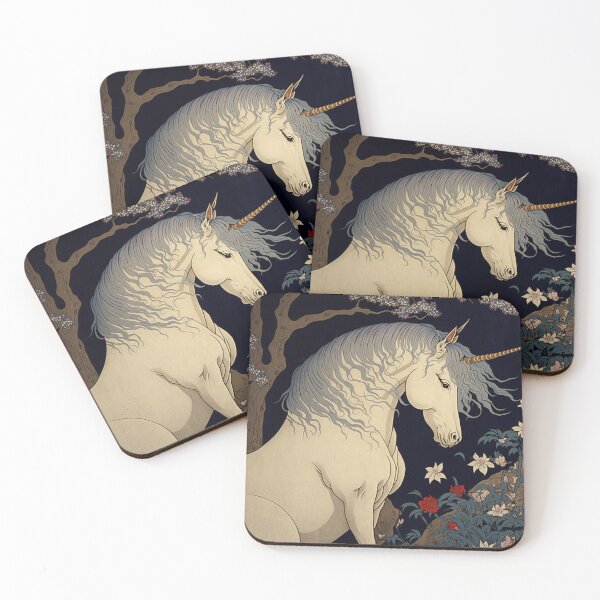 Item preview, The Last Unicorn Vintage Ukiyo-e designed and sold by JigglePeek.