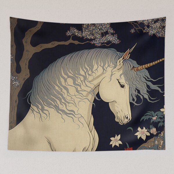 Item preview, The Last Unicorn Vintage Ukiyo-e designed and sold by JigglePeek.