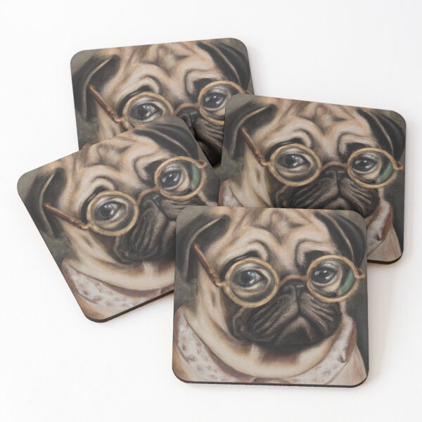 Item preview, Pugs Scholar -  A surrealist-style portrait of a pug dog. designed and sold by BLACKSUN-SHOP.