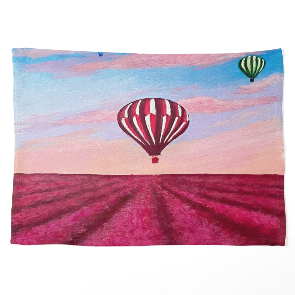 Hot Air Balloon over Lavender field Art Board Print for Sale by