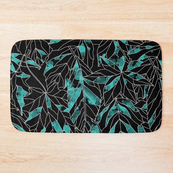 Item preview, Teal and Black Colored Leaf Patterns designed and sold by bloodberi.