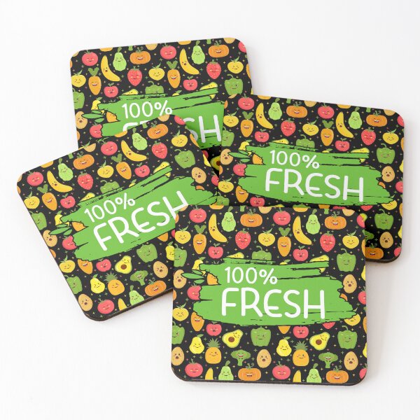 Item preview, 100% Fresh Fruits Vegetables Vegan Farmer Vegetarian Kawaii designed and sold by creative321.