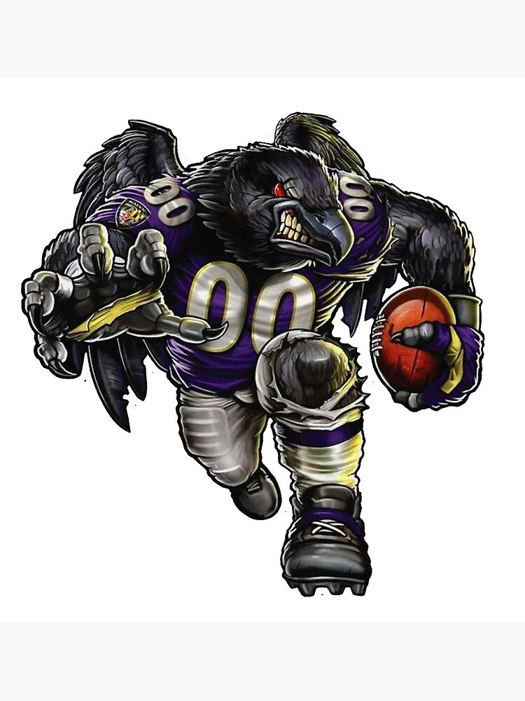 Baltimore Ravens Raven Cartoon Character with Football 