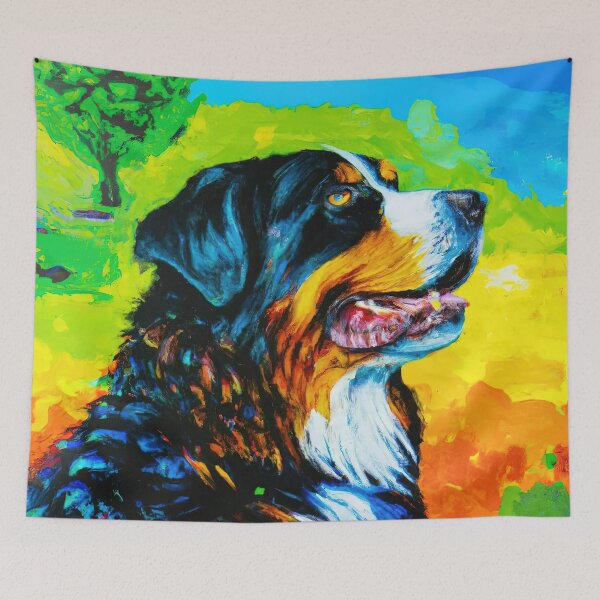 Item preview, Bernese Mountain Dog vibrant rainbow colors. designed and sold by AIK9Artwork.