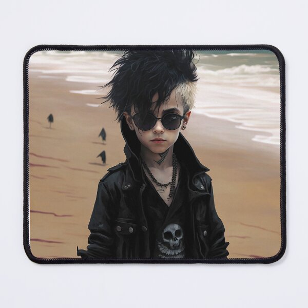 Item preview, Kid the Goth (at the beach!) designed and sold by coolmanaaron.