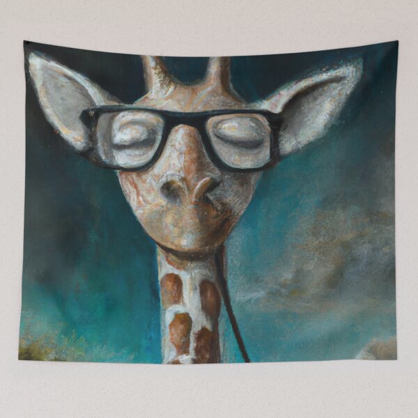 Item preview, Giraffe Nap -  A surrealist-style portrait of a Giraffe. designed and sold by BLACKSUN-SHOP.