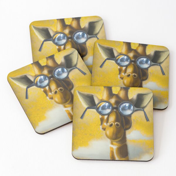 Item preview, Giraffe with glasses -  A surrealist-style portrait of a Giraffe. designed and sold by BLACKSUN-SHOP.