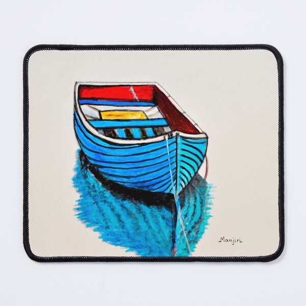 Item preview, The Blue Boat abstract landscape designed and sold by artbymanjiri.