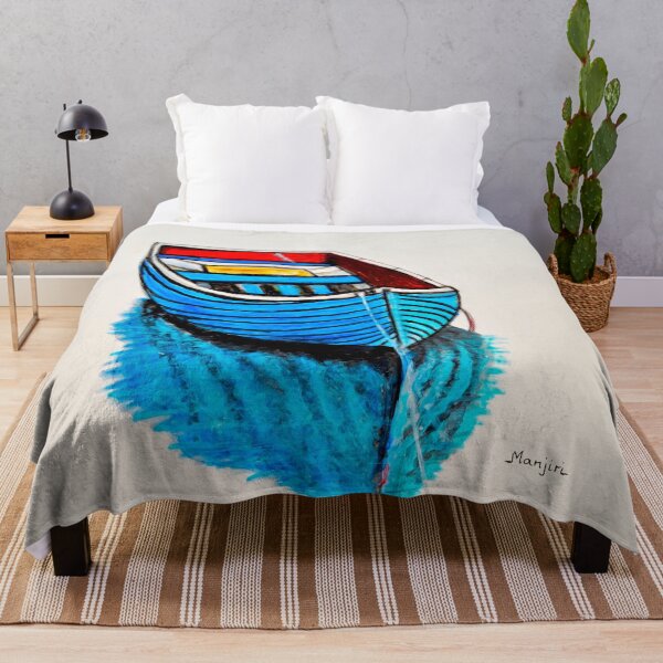 Item preview, The Blue Boat abstract landscape designed and sold by artbymanjiri.