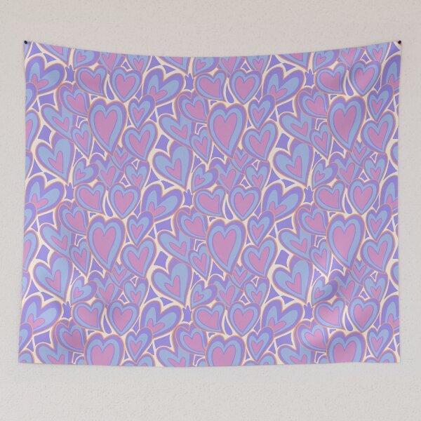 Item preview, Cute Lilac Purple Hearts Pattern designed and sold by Auliv Art.