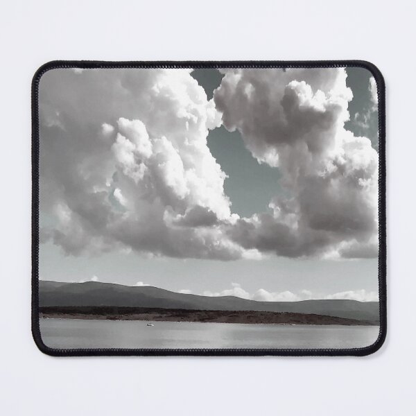 Item preview, Grayscale Dramatic Clouds, Clouds, Water, Mountains, Nature Landscape Photography designed and sold by Gulnaz Turdalieva.