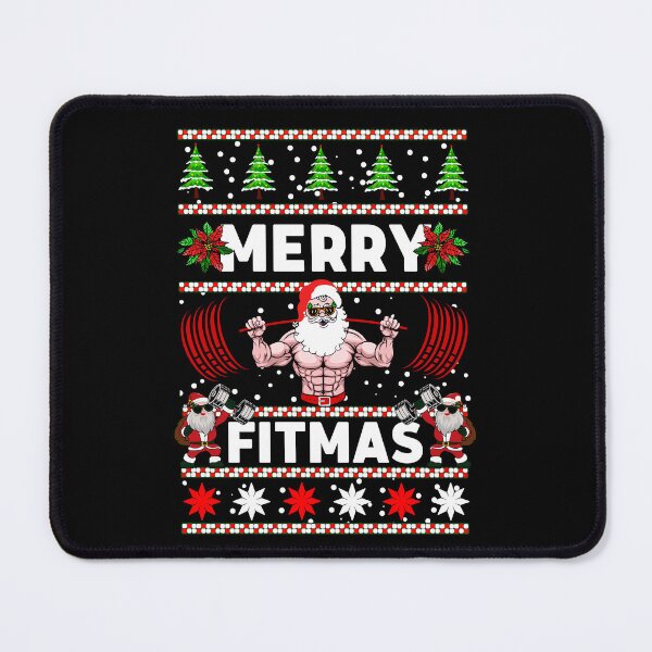 Item preview, Merry Fitmas Christmas Santa Lifting Barbell Squatmas  designed and sold by Gym Beasts ⭐⭐⭐⭐⭐.