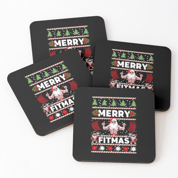 Item preview, Merry Fitmas Christmas Santa Lifting Barbell Squatmas  designed and sold by Gym Beasts ⭐⭐⭐⭐⭐.