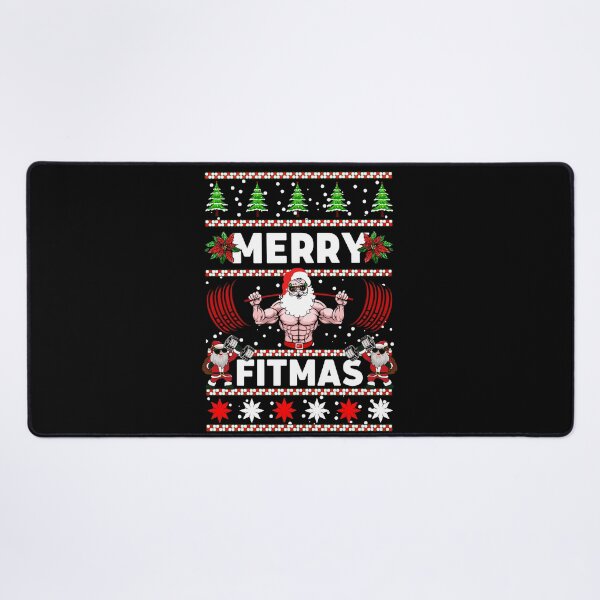 Item preview, Merry Fitmas Christmas Santa Lifting Barbell Squatmas  designed and sold by Gym Beasts ⭐⭐⭐⭐⭐.