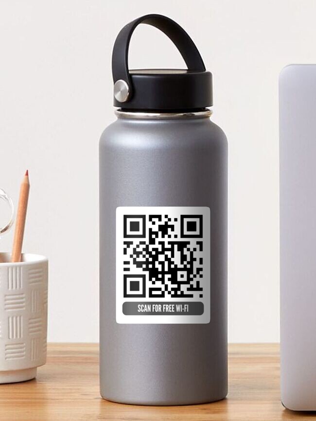 Witty Yeti 2x2 in. Fake Wifi Prank Ad-free QR Code Stickers, 25