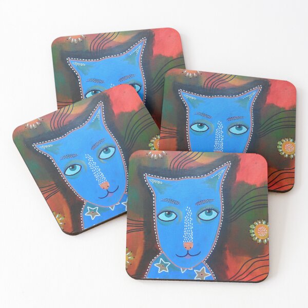 Item preview, Blue Cat designed and sold by BeaOutsiderArt.