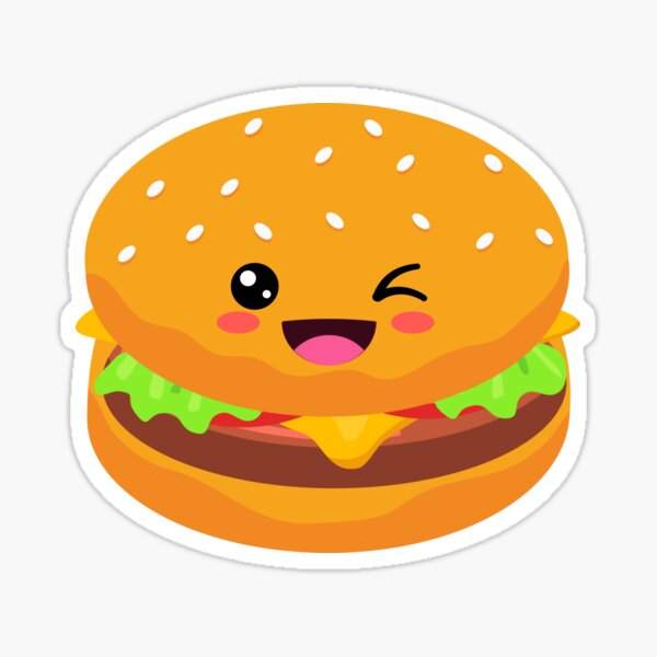 Cute Hamburger Sticker For Sale By Sweary12 Redbubble 8575