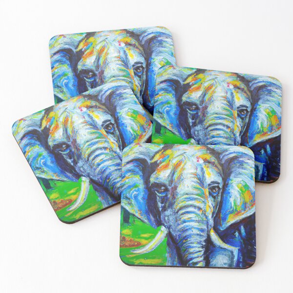 Item preview, Elephant No.1 - colorful impressionistic portrait of an Elephant. designed and sold by BLACKSUN-SHOP.