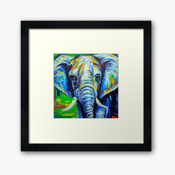 Item preview, Elephant No.1 - colorful impressionistic portrait of an Elephant. designed and sold by BLACKSUN-SHOP.