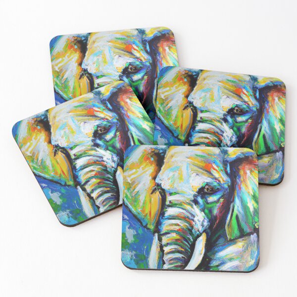Item preview, Elephant No.2 - colorful impressionistic portrait of an Elephant. designed and sold by BLACKSUN-SHOP.