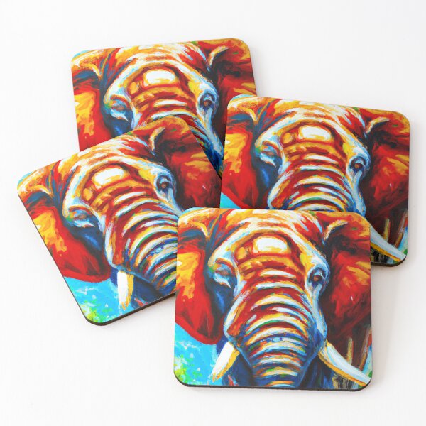 Item preview, Elephant No.3 - colorful impressionistic portrait of an Elephant. designed and sold by BLACKSUN-SHOP.