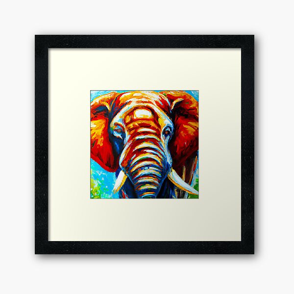 Item preview, Elephant No.3 - colorful impressionistic portrait of an Elephant. designed and sold by BLACKSUN-SHOP.