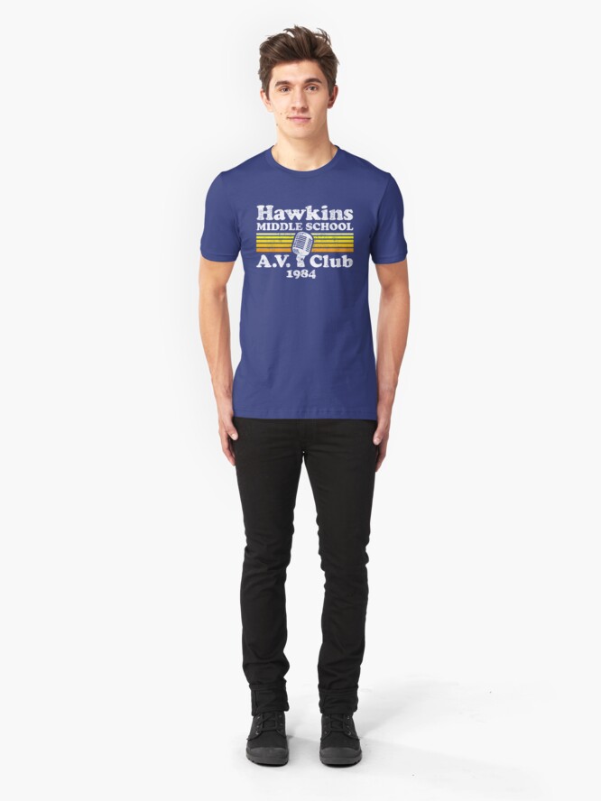 Alternate view of Hawkins Middle School A.V. Club Slim Fit T-Shirt