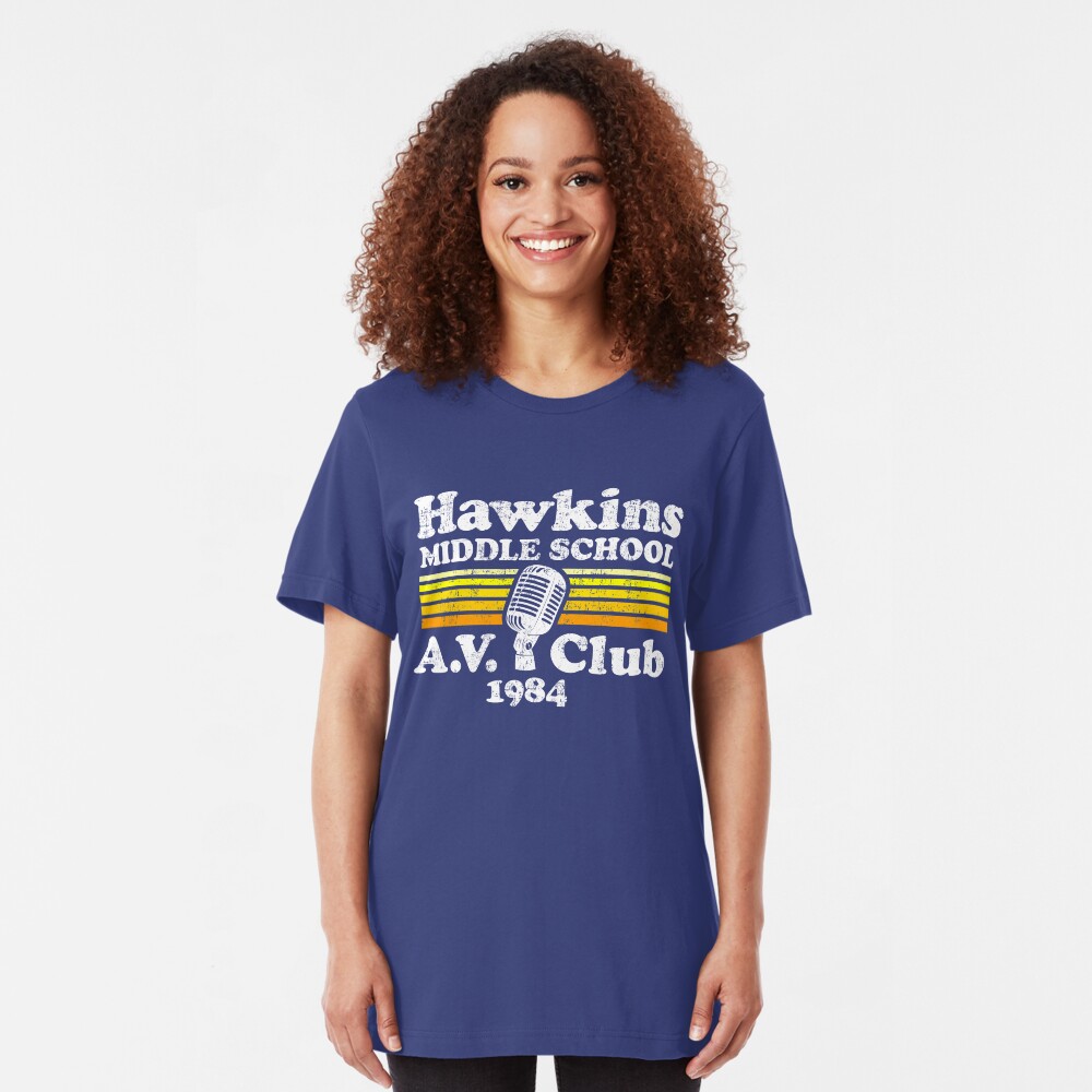 Hawkins Middle School A.V. Club Slim Fit T-Shirt