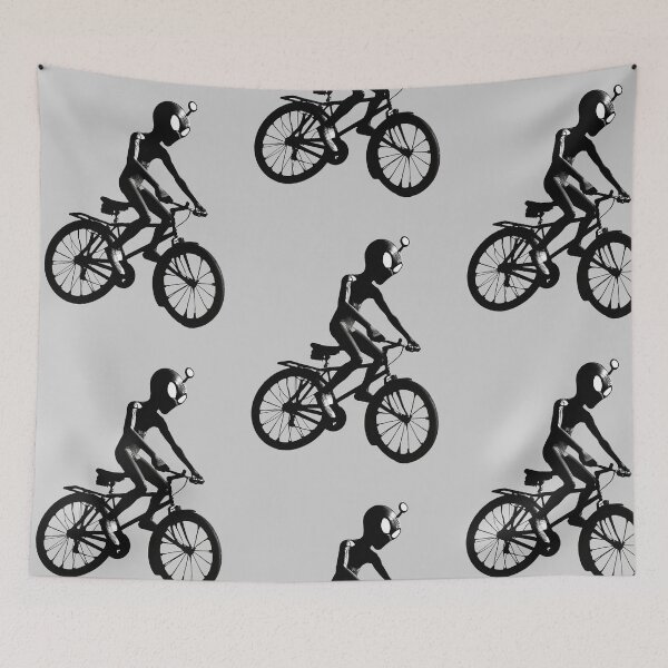 Item preview, Alien riding bicycle designed and sold by OneWayOrAnother.