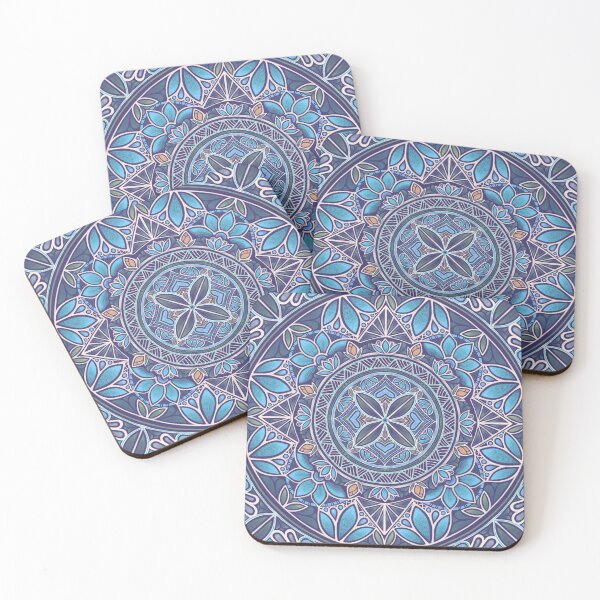 Item preview, Floral Star Pacific Mandala blue sky designed and sold by AprilAppleArt.