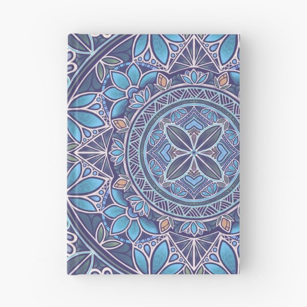 Artikelvorschau, Floral Star Pacific Mandala blauer Himmel entworfen und verkauft von AprilAppleArt.