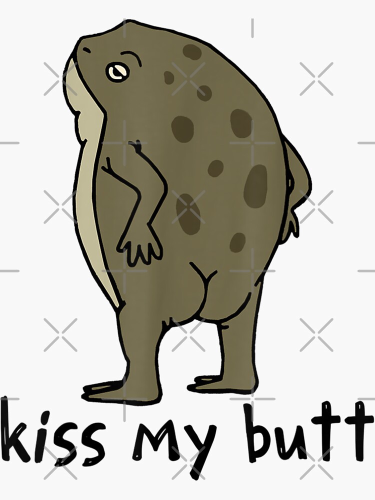 Kiss My Butt Green Frog Sticker For Sale By Marketdesighn Redbubble