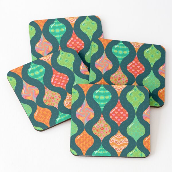 Item preview, Hippie Beads on Dark Teal Blue (pattern) designed and sold by PaisleyMcNoodle.