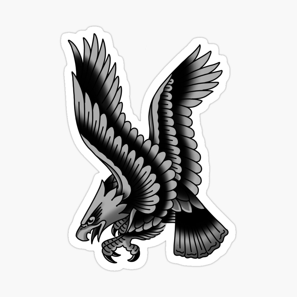 Eagle tattoo flash traditional Royalty Free Vector Image