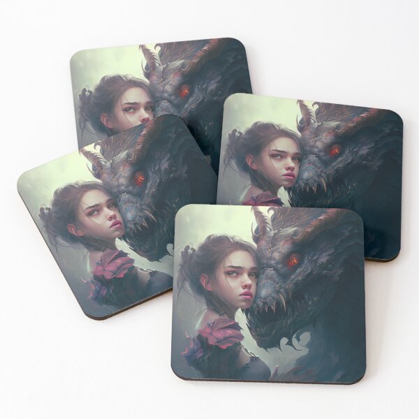 Item preview, Oil Painting of Beautiful Brunette with Demon Lover Digital Painting designed and sold by CodeAndColors.