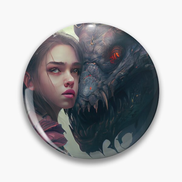 Item preview, Oil Painting of Beautiful Brunette with Demon Lover Digital Painting designed and sold by CodeAndColors.